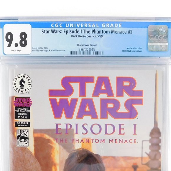 STAR WARS EPISODE 1 THE PHANTOM MENACE #2 CGC 9.8 WHITE PAGES - Picture 3 of 3